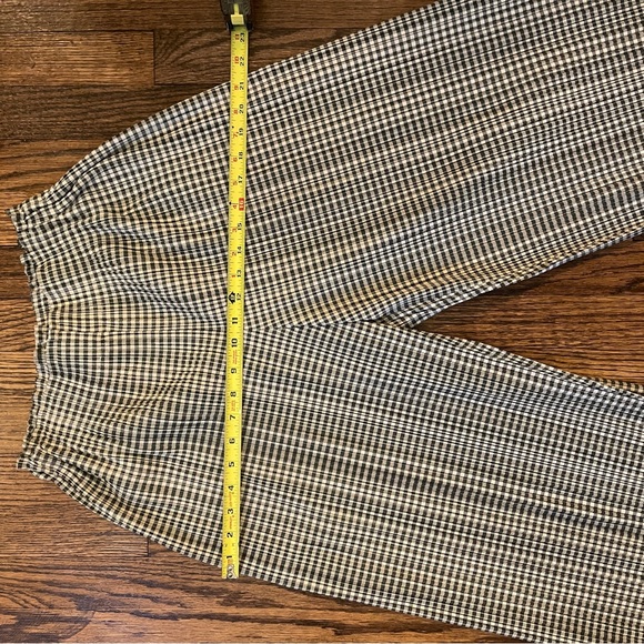 Issey Miyake PLEATS PLEASE gingham check pleated crop wide leg pants size 4 - Picture 7 of 10